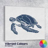 Blue Sea Turtle Marine Wildlife Illustration Canvas Wall Art Print Decor Picture Ready to Hang
