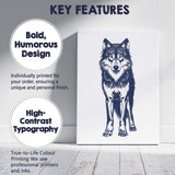 Realistic Grey Wolf Portrait Wildlife Illustration Canvas Wall Art Print Decor Picture Ready to Hang