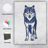 Realistic Grey Wolf Portrait Wildlife Illustration Canvas Wall Art Print Decor Picture Ready to Hang