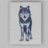 Realistic Grey Wolf Portrait Wildlife Illustration Canvas Wall Art Print Decor Picture Ready to Hang