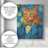 Van Gogh Style Ginger Cat Portrait Colourful Expressionist Painting Canvas Wall Art Print Decor Picture Ready to Hang