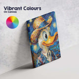 Van Gogh Style Donald Duck Colourful Artistic Portrait Canvas Wall Art Print Decor Picture Ready to Hang