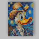 Van Gogh Style Donald Duck Colourful Artistic Portrait Canvas Wall Art Print Decor Picture Ready to Hang