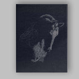 Abstract White Line Art Rooster Sketch Dark Background Canvas Wall Art Print Decor Picture Ready to Hang