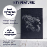 Abstract White Line Art Lion Sketch Dark Background Canvas Wall Art Print Decor Picture Ready to Hang