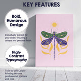 Decorative Floral Dragonfly Folk Art Illustration Canvas Wall Art Print Decor Picture Ready to Hang
