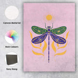 Decorative Floral Dragonfly Folk Art Illustration Canvas Wall Art Print Decor Picture Ready to Hang