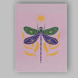 Decorative Floral Dragonfly Folk Art Illustration Canvas Wall Art Print Decor Picture Ready to Hang