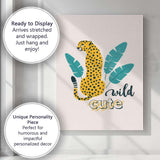Wild Style Cheetah Typography Nursery Illustration Canvas Wall Art Print Decor Picture Ready to Hang