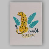 Wild Style Cheetah Typography Nursery Illustration Canvas Wall Art Print Decor Picture Ready to Hang