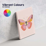 Elegant Pastel Pink Butterfly Illustration Canvas Wall Art Print Decor Picture Ready to Hang