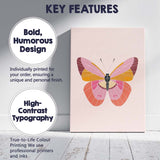 Elegant Pastel Pink Butterfly Illustration Canvas Wall Art Print Decor Picture Ready to Hang