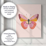 Elegant Pastel Pink Butterfly Illustration Canvas Wall Art Print Decor Picture Ready to Hang