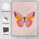 Elegant Pastel Pink Butterfly Illustration Canvas Wall Art Print Decor Picture Ready to Hang