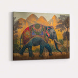 Traditional Decorated Asian Elephant Mountain Landscape Canvas Wall Art Print Decor Picture Ready to Hang
