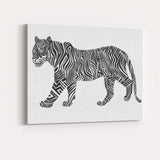 Modern Geometric Zebra Silhouette Monochrome Animal Canvas Wall Art Print Decor Picture Ready to Hang
