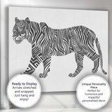 Modern Geometric Zebra Silhouette Monochrome Animal Canvas Wall Art Print Decor Picture Ready to Hang