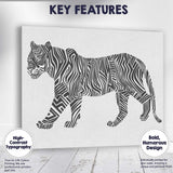 Modern Geometric Zebra Silhouette Monochrome Animal Canvas Wall Art Print Decor Picture Ready to Hang
