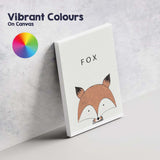 Minimalist Cute Fox Character Nursery Animal Illustration Canvas Wall Art Print Decor Picture Ready to Hang