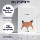 Minimalist Cute Fox Character Nursery Animal Illustration Canvas Wall Art Print Decor Picture Ready to Hang