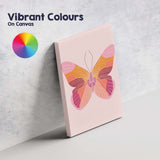 Abstract Pink Orange Geometric Butterfly Illustration Canvas Wall Art Print Decor Picture Ready to Hang