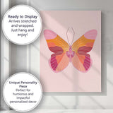 Abstract Pink Orange Geometric Butterfly Illustration Canvas Wall Art Print Decor Picture Ready to Hang