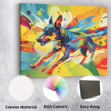 Vibrant Abstract Geometric Running Dog Pop Art Canvas Wall Art Print Decor Picture Ready to Hang