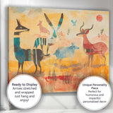 Modern Abstract Safari Animals Desert Illustration Canvas Wall Art Print Decor Picture Ready to Hang