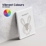 Minimalist Scandinavian Rabbit Nursery Animal Illustration Canvas Wall Art Print Decor Picture Ready to Hang
