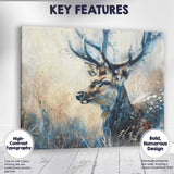 Expressive Watercolour Woodland Deer Portrait Canvas Wall Art Print Decor Picture Ready to Hang