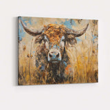 Rustic Highland Cow Textured Palette Knife Painting Canvas Wall Art Print Decor Picture Ready to Hang