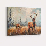 Autumn Woodland Red Deer Wildlife Painting Canvas Wall Art Print Decor Picture Ready to Hang