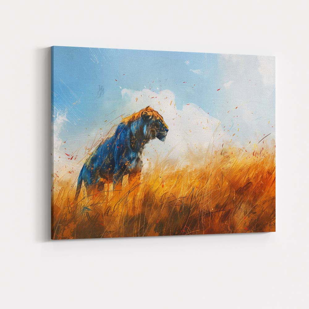 Majestic Lioness Savannah Wildlife Painting Canvas Wall Art Print Decor Picture Ready to Hang
