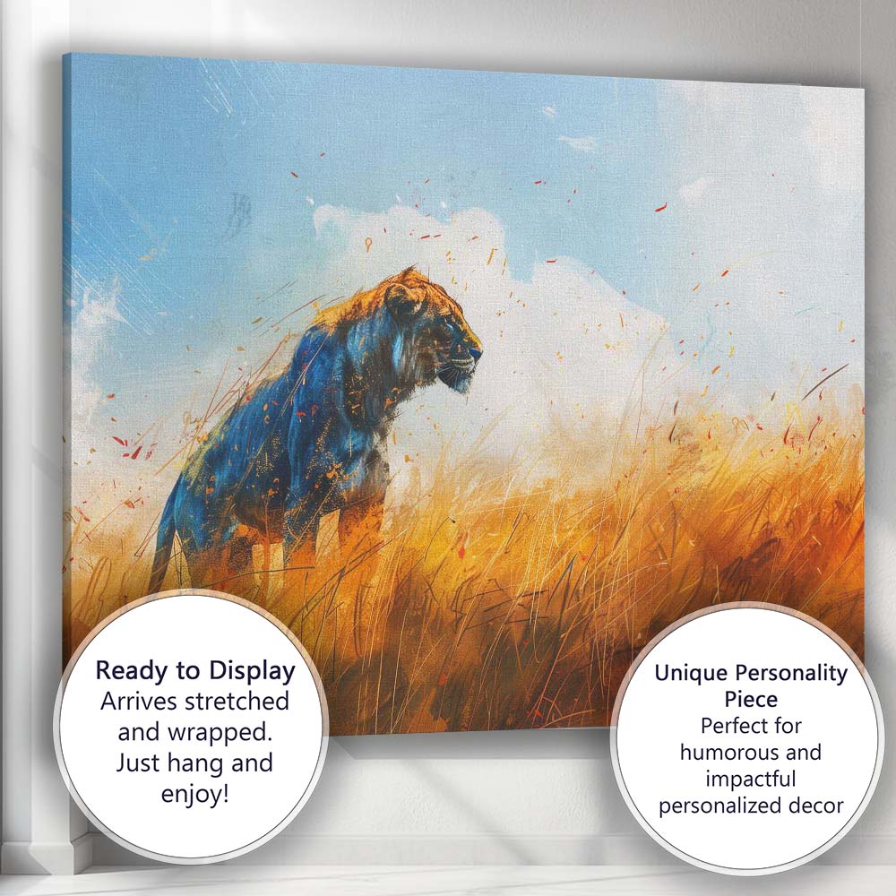 Majestic Lioness Savannah Wildlife Painting Canvas Wall Art Print Decor Picture Ready to Hang