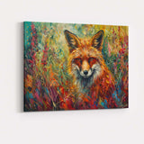 Vibrant Red Fox Wildflower Meadow Portrait Canvas Wall Art Print Decor Picture Ready to Hang