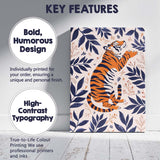 Scandinavian Tiger Botanical Jungle Illustration Canvas Wall Art Print Decor Picture Ready to Hang