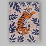 Scandinavian Tiger Botanical Jungle Illustration Canvas Wall Art Print Decor Picture Ready to Hang