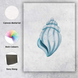 Soft Blue Watercolour Spiral Seashell Coastal Illustration Canvas Wall Art Print Decor Picture Ready to Hang