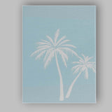 Minimalist White Tropical Palm Trees Coastal Silhouette Canvas Wall Art Print Decor Picture Ready to Hang