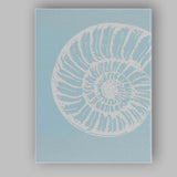 Minimalist White Nautilus Shell Coastal Fossil Illustration Canvas Wall Art Print Decor Picture Ready to Hang