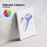 Purple Blue Watercolour Jellyfish Ocean Marine Illustration Canvas Wall Art Print Decor Picture Ready to Hang