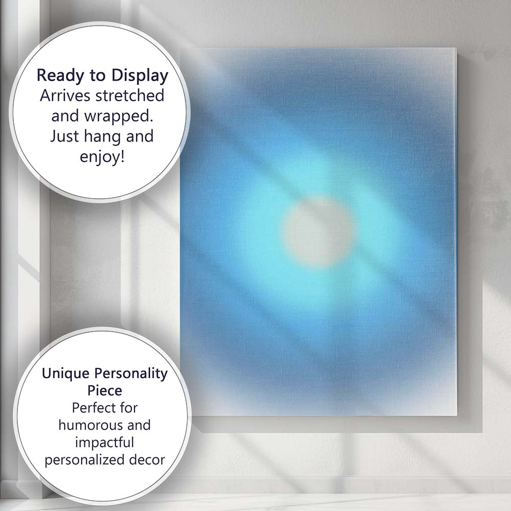 Abstract Ocean Blue Gradient Minimalist Background Canvas Wall Art Print Decor Picture Ready to Hang