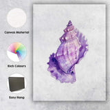 Elegant Purple Watercolour Conch Shell Coastal Illustration Canvas Wall Art Print Decor Picture Ready to Hang