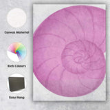 Soft Pink Watercolour Nautilus Shell Spiral Illustration Canvas Wall Art Print Decor Picture Ready to Hang