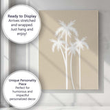 Minimal Tropical Palm Trees Neutral Coastal Illustration Canvas Wall Art Print Decor Picture Ready to Hang