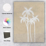 Minimal Tropical Palm Trees Neutral Coastal Illustration Canvas Wall Art Print Decor Picture Ready to Hang