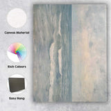 Soft Blue Grey Abstract Coastal Seascape Textured Painting Canvas Wall Art Print Decor Picture Ready to Hang