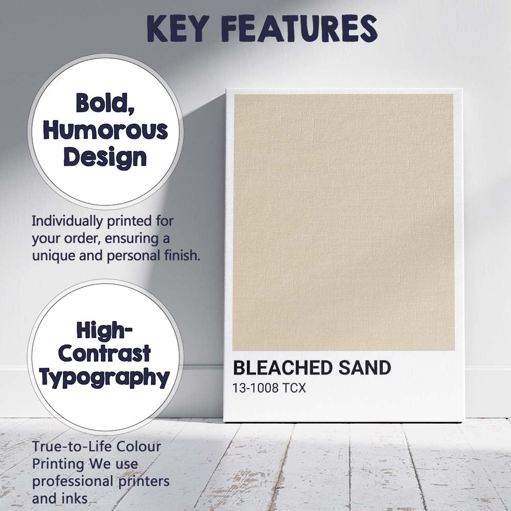 Bleached Sand Neutral Colour Block Minimalist Modern Canvas Wall Art Print Decor Picture Ready to Hang