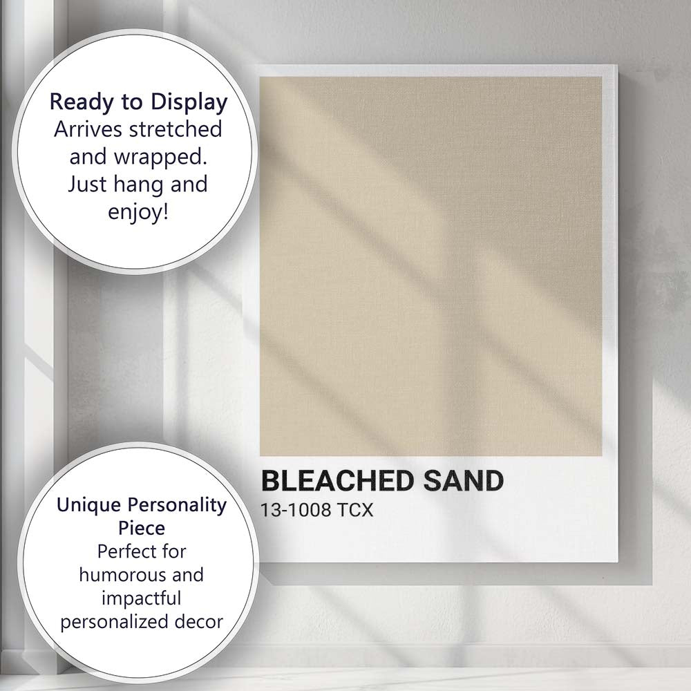 Bleached Sand Neutral Colour Block Minimalist Modern Canvas Wall Art Print Decor Picture Ready to Hang