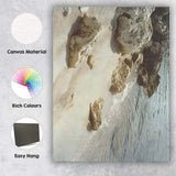 Sunlit Coastal Rocks Beach Shoreline Photography Canvas Wall Art Print Decor Picture Ready to Hang